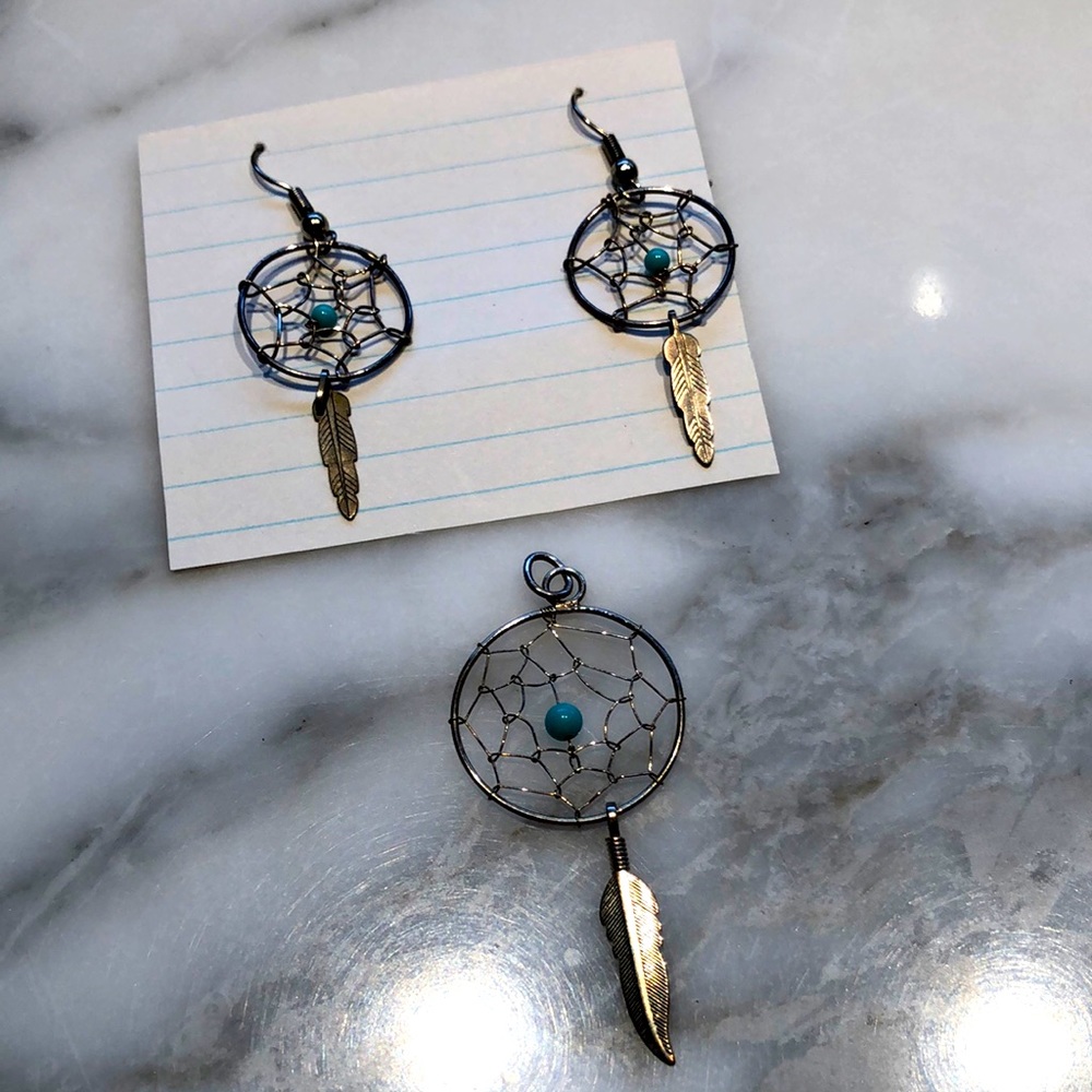 DREAM CATCHER!  Pendant&earrings